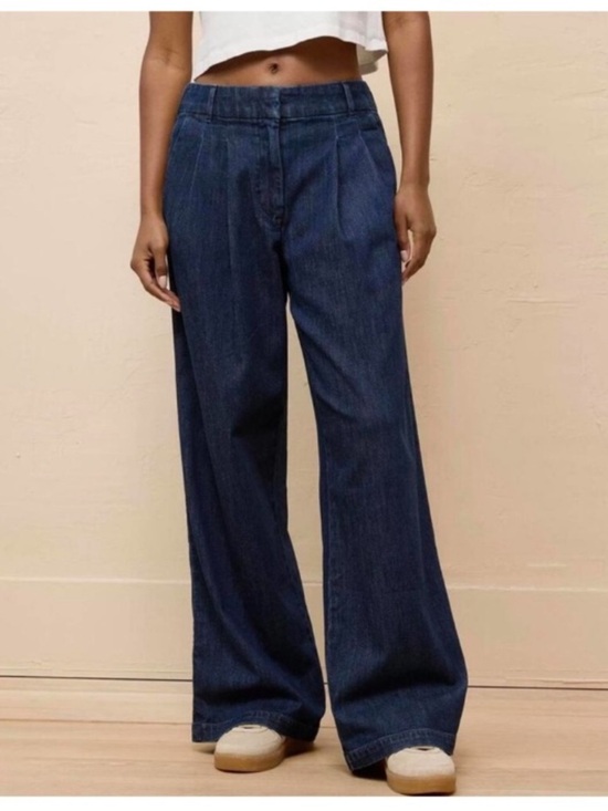 American Eagle Outfitters Denim - American Eagle High Rise Pleated Flared Ultra Wide Leg Denim Trouser Jean Size 8